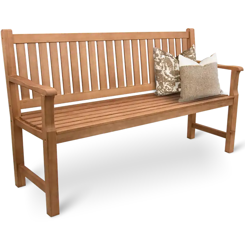 Gartenbank aus Holz mit Schutzabdeckung und Gartenhandschuhen Saisonangebot